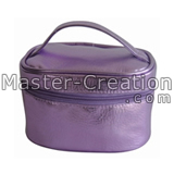 purple leather makeup case