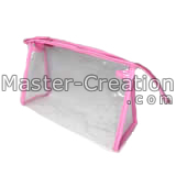 pink pvc gusset bag