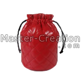 red quilted drawstring bag