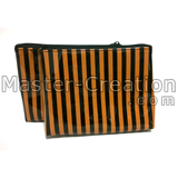 striped cosmetic ziplock bag