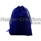 blue flocked velvet bag